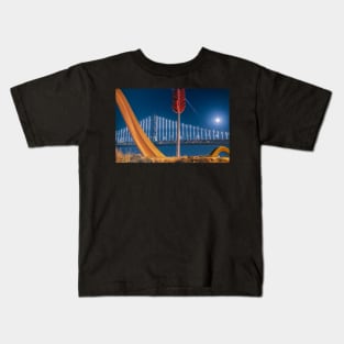 Moonrise Over Bridge Kids T-Shirt